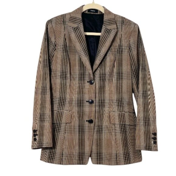 Theory Faringdon Blazer Jacket Check Size 12 Pre-Loved - Picture 1 of 5
